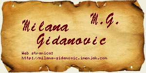 Milana Gidanović vizit kartica